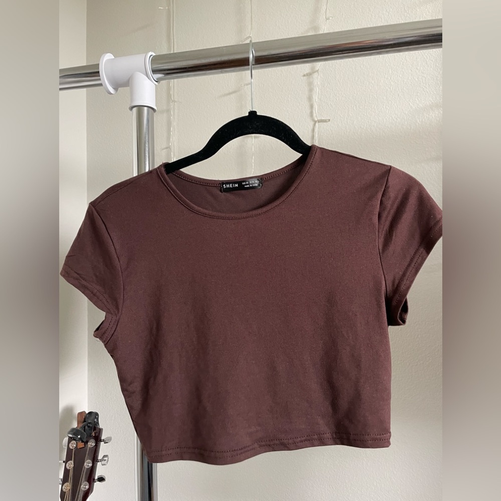brown crop top